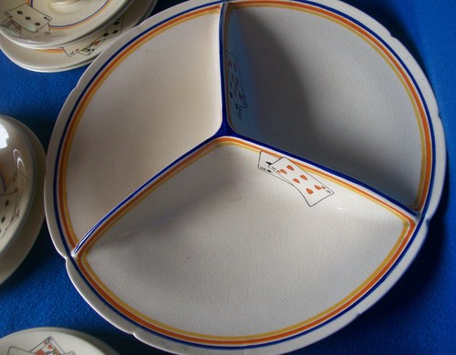 GRAYS POTTERY CUPS & SAUCERS, PLATES & SERVING DISH SUNBUFF PLAYING CARDS ARTDEC - Picture 15 of 15