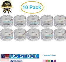 10 Pack Blue Flameless Underwater Tea Lights, Battery Powered Tea Lights Candles