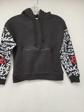 RADIX YOUTH HOODIE BLACK MEDIUM MADE IN USA SWEATSHIRT SWEATER POCKET COTTON