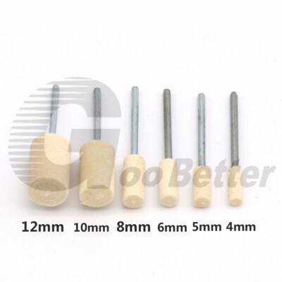 6x Polierstifte Polierer Gummi mit feiner Körnung 10mm für Dremel