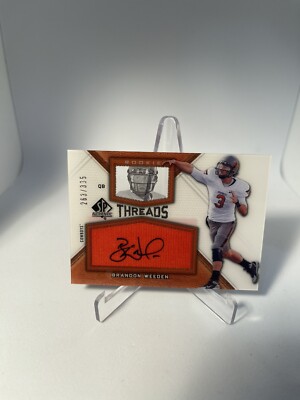 2012 Brandon Weeden UD SP Authentic Threads Rookie Autograph Patch RC /335