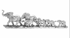 The Leonardo Collection Herd of Elephants Statue Ornament Silver Colour
