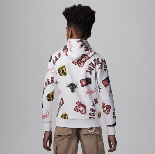 Nike Air Jordan 23 Chicago Bulls Boys Fleece Hoodie Jogger Pant Set L 14 16 NWT - Picture 8 of 13