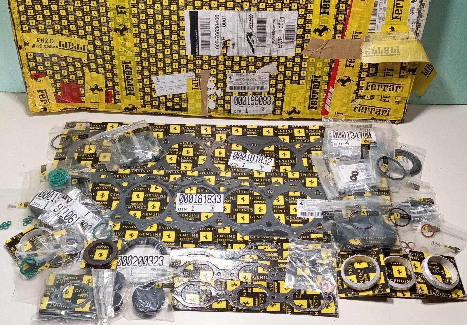 Ferrari Enzo Engine Gasket Set_Seals_O Rings_199083_Exhaust Donuts_Head Gaskets