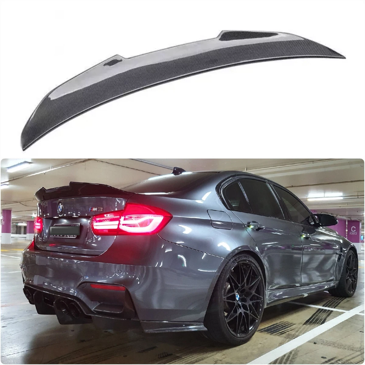 REAR BOOT SPOILER LIP GLOSS BLACK FOR BMW 3 SERIES F30 F80 M3 STYLE 100%  FIT NEW