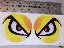 YELLOW  NO FEAR EYES VINYL DECAL PAIR SHOTGUN INTAKE HOOD Eye SCOOP BUG CATCHER