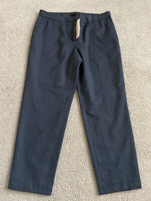 NWT Talbots Women's 12P Dark Blue Italian Flannel Straight Leg