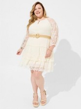 Torrid Clip Dot Mini Dress Lace Cream NWT New 3X