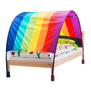 VTG Y2K Retired Ikea MURMEL Rainbow Pattern Toddler Crib Bed Tent Canopy
