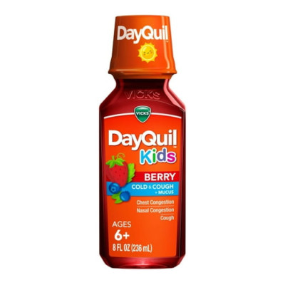Vicks DayQuil Kids Cold and Cough Liquid, Cold Medicine for Children Berry 8 Fl