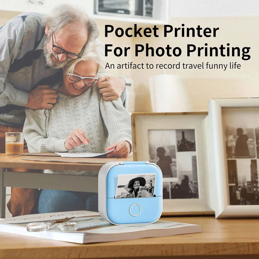Portable Mini Thermal Printer for Home Photos Student Study and Error Notes