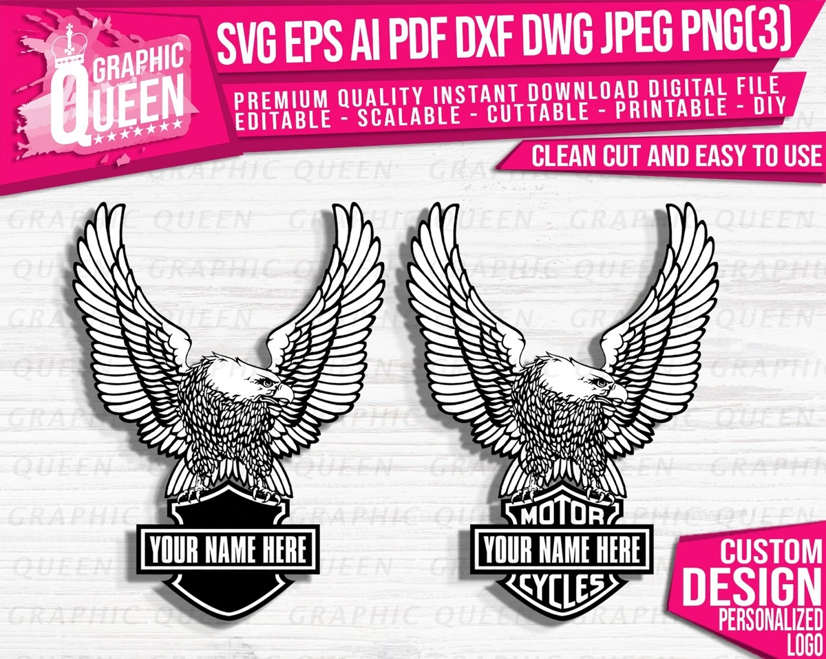 Harley Davidson Eagle Custom Personalized design I create your digital file 24h