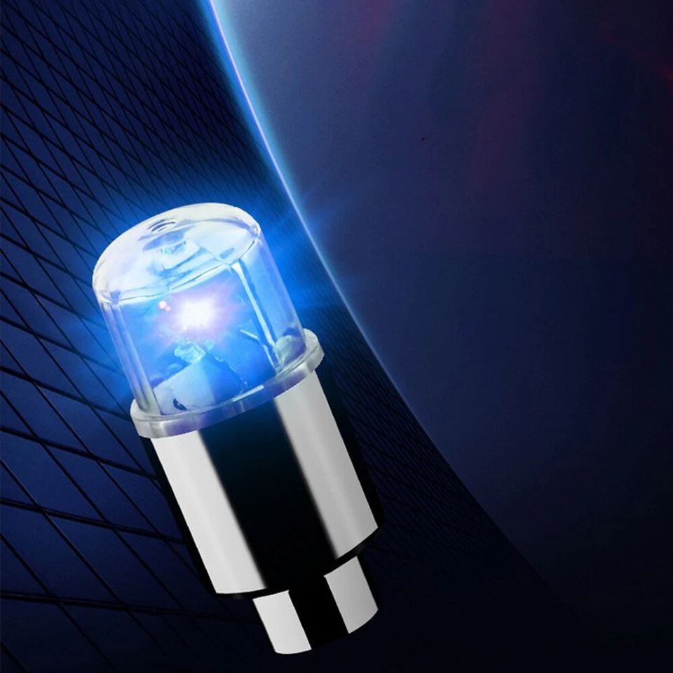 4x Car SUV Wheel Tyre Tire Air Valve Stem LED Light Caps Cover Car Accessories - Image 3 of 4