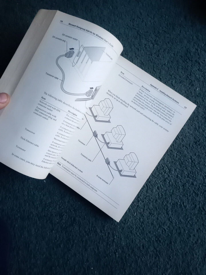 Libro impreso vintage temprano de Microsoft Windows para grupos de trabajo y MS-DOS EE. UU. en 1994 Foto 4 de 4