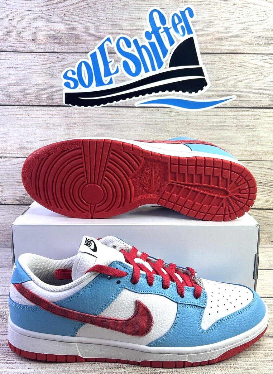 NIKE DUNK LOW *BY YOU ID* LIGHT BLUE/RED/WHITE FJ2253-901 SIZE