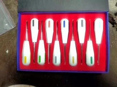 10er Set Dental Surgical Luxating PDL Elevator in Silver Root Luxator Periotome