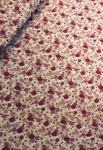 VTG Feminine Ditzy Tiny Floral Calico Shades of Purple Flowers on White BTFQ - 第 1/5 張圖片
