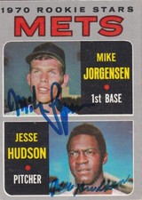 Mike Jorgensen 1970 Topps #348 COMBO SIGNED New York Mets CARD RARE AUTOGRAPHED