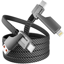 4 in 1 Charging Cable Fast Charging 65W USB C Cable 4-in-1 USB Multi Charging...