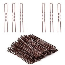 80 PCS U Shaped Hair Pins for Buns, 2.4 inch Brown Hair Bun Pins for Women Girls
