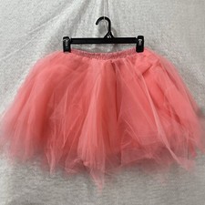 Tutu Tulle Skirt S Coral Peach Women Lady Dress Up Party Dancing Ballet Costume