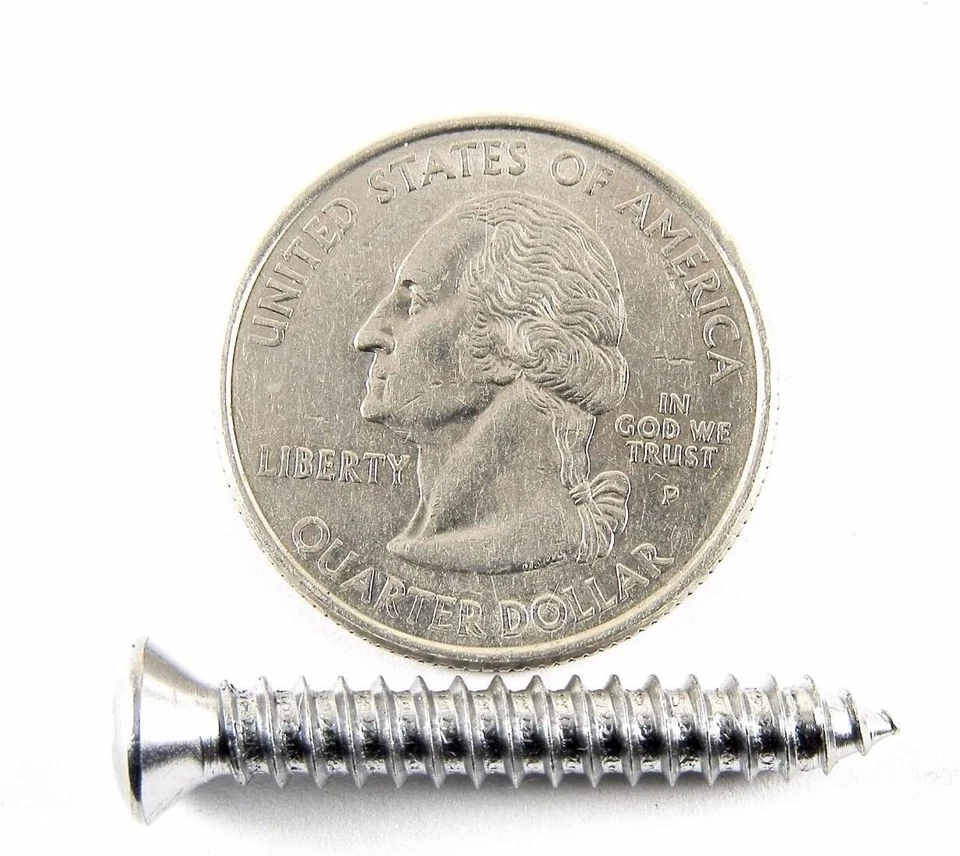 Chrome #10 Phillips Oval Head Screws 1" to 1-1/2" Long #2097 (2056-2058) Foto 3 de 4