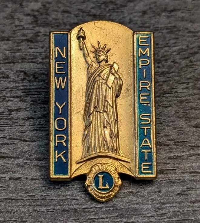 American Legion New York Empire State Statue Of Liberty 🗽 Vintage Lapel Pin