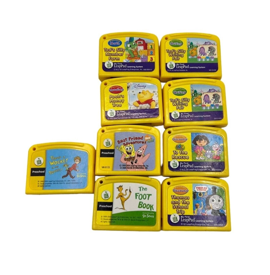 Leap Frog LeapPad Cartridges Preschool Lot of 9 Sponge Bob Thomas the Train - Image 2 of 4