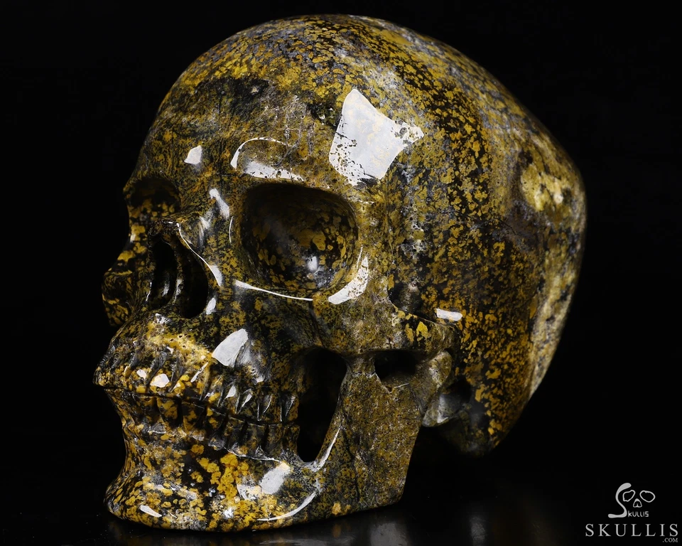 5.1» желтый далматин резной кристалл черепа, супер реалистичный, кристалл исцеления - Изображение 3 из 4