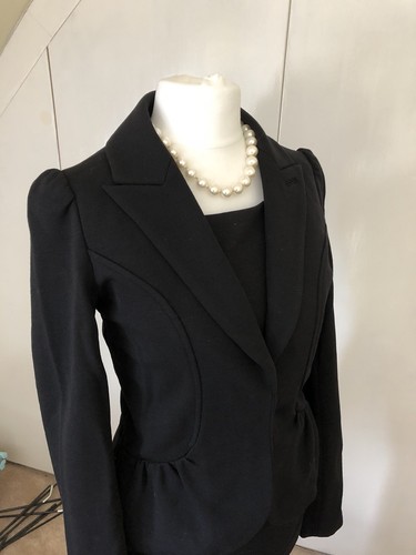 Diane Von Furstenberg Fitted Stretch Black Dress s10 Matching Jacket Available - Picture 9 of 12