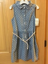 NWT Carter's Chambray Dots Shirt Dress Kid Girls Many sizes