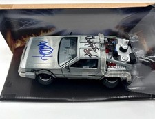 MICHAEL J FOX CHRISTOPHER LLOYD SIGNED Back To The Future DeLorean - Grad Loa