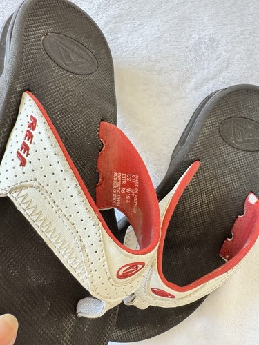 Reef Fanning flip flops red and black size 36 #reefflipflops #summerflipflops - Picture 7 of 7