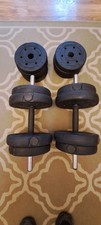 Adjustable Dumbbell Set with Weight Plates & Spinlock Bars – Home Gym