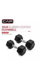 CAP Barbell 20 lb. Rubber-Coated Hex Dumbbells. Brand-new set of 2