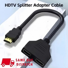 HDMI Splitter Adapter Cable 1 Input 2 Output for Office monitor pc laptop 1080p