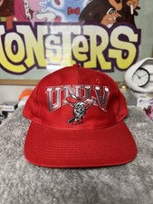 Vintage UNLV Rebels Snapback Hat Twill Cap Red Twill YoungAn Sports Specialties