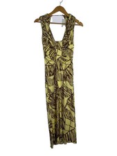 VERSACE Sleeveless Dress, Size 40 YLW All-Over Print
