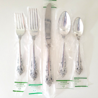 NEW Wallace Royal Baroque Silver Plated Flatware Set One 5-Piece Place Setting