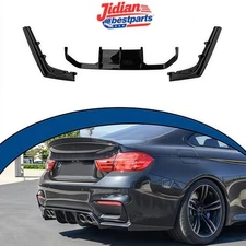 V Rear Bumper Spoiler Diffuser Lip Gloss Black For BMW F80 M3 F82 M4 2015-2019
