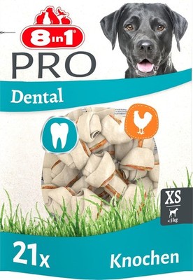 8in1 Pro Dental Knochen XS - gesunde Kauknochen für mini Hunde zur Zahnpflege, 