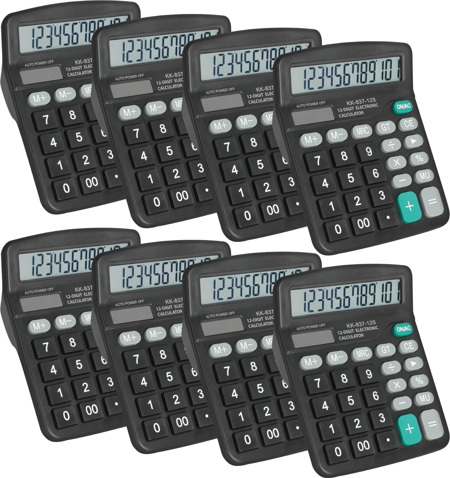 8 Pack Calculator Bulk, 12 Digits Calculators Desktop with Large LCD 8
