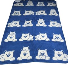 Reny-Natur-Bio Babydecke blau 100% Baumwolle Bio Eisbär 75x100cm Germany