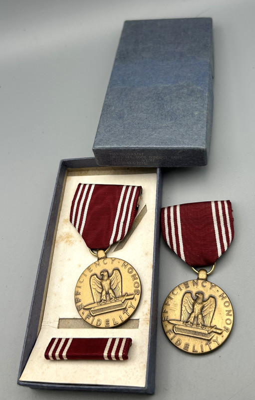 Vietnam War Army Good Conduct Named Medals & Ribbon Set With Cardboard Box
