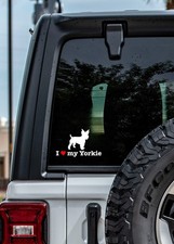 I Love My Yorkie Decal Reflective Red Heart Car Window Vinyl Sticker 55 Colors