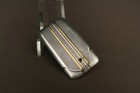 Antique French Art Deco Tricolor Gold Silver Vesta Case Match Safe Blue Cabochon