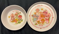 Strawberry Shortcake  Friends Plate And Bowl Set SiLite Melamine 80  s PICNIC