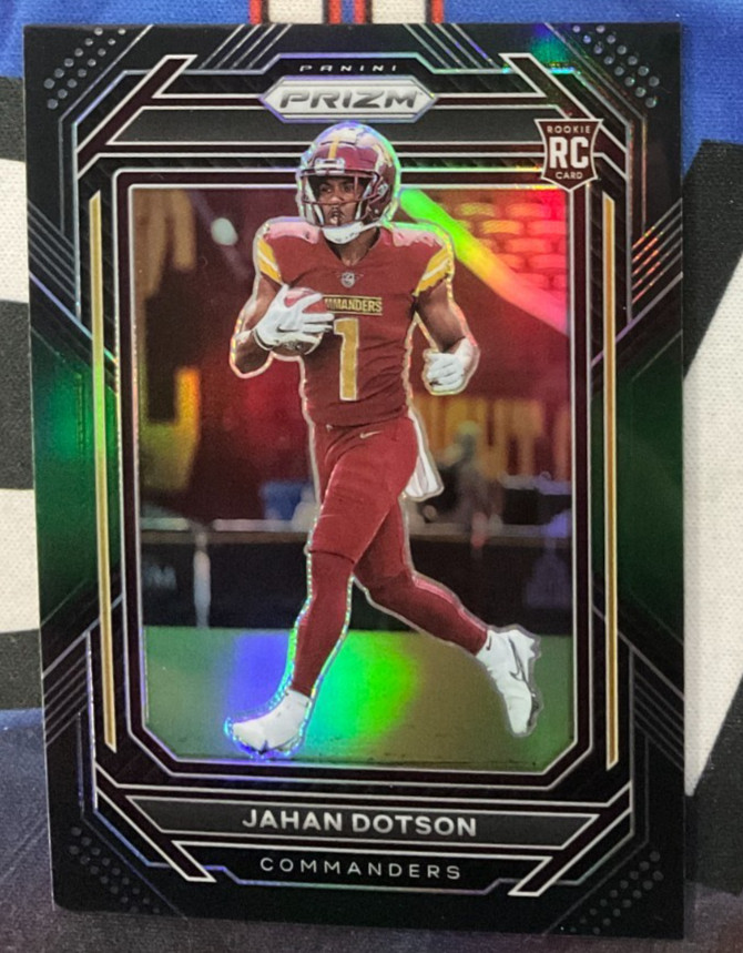 2022 Panini Chronicles Prizm Black #PB-15 Jahan Dotson Green 05/49 Rookie RC