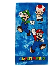 Nintendo Super Mario Characters Beach Towel 34" x 64" New with tags