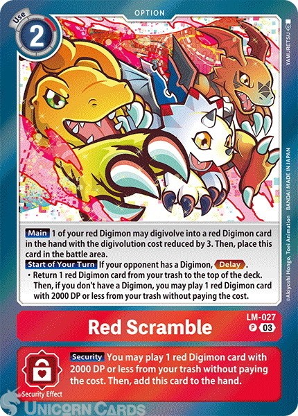 LM-027 Red Scramble : Promo Digimon Card : Special Limited Set